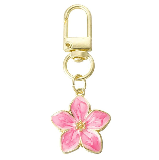 Sleutelhanger Bloesem goud roze