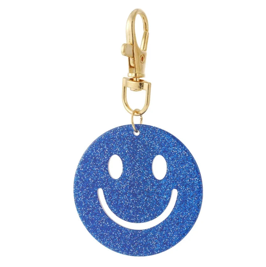 Sleutelhanger Keep Smiling goud blauw