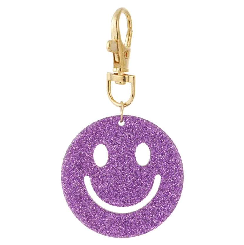 Sleutelhanger Keep Smiling goud paars