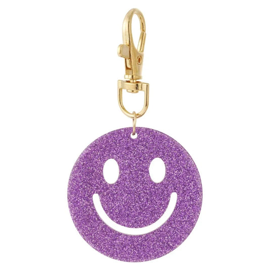Sleutelhanger Keep Smiling goud paars