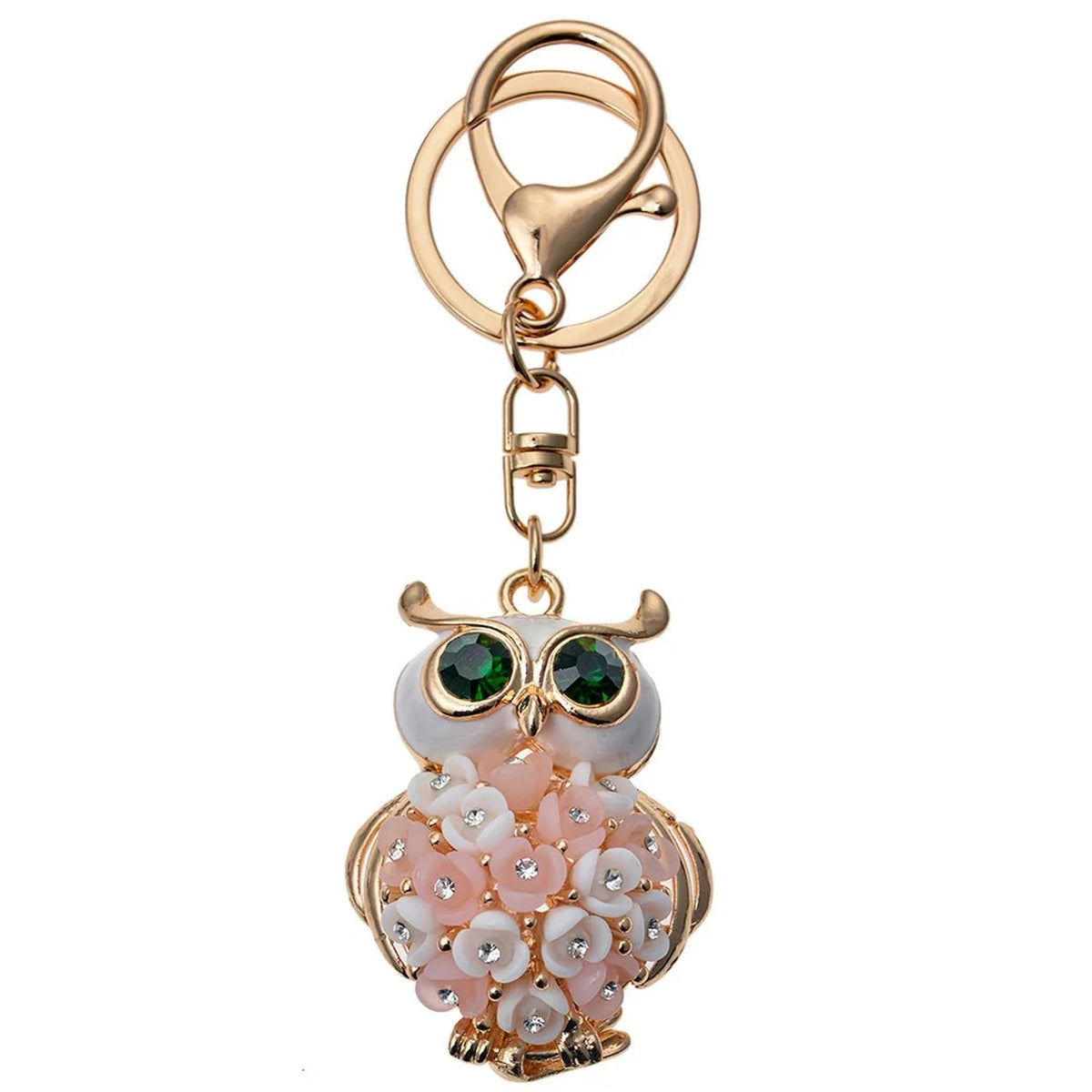 Sleutelhanger Uil goud roze wit