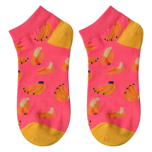 Sokken Bananen roze one size