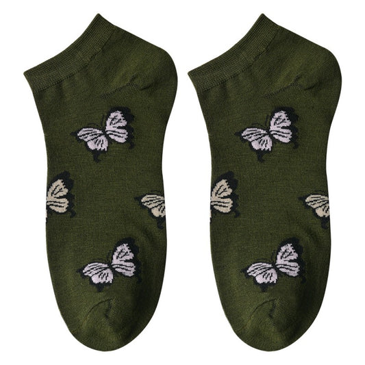 Sokken Vlinders groen one size