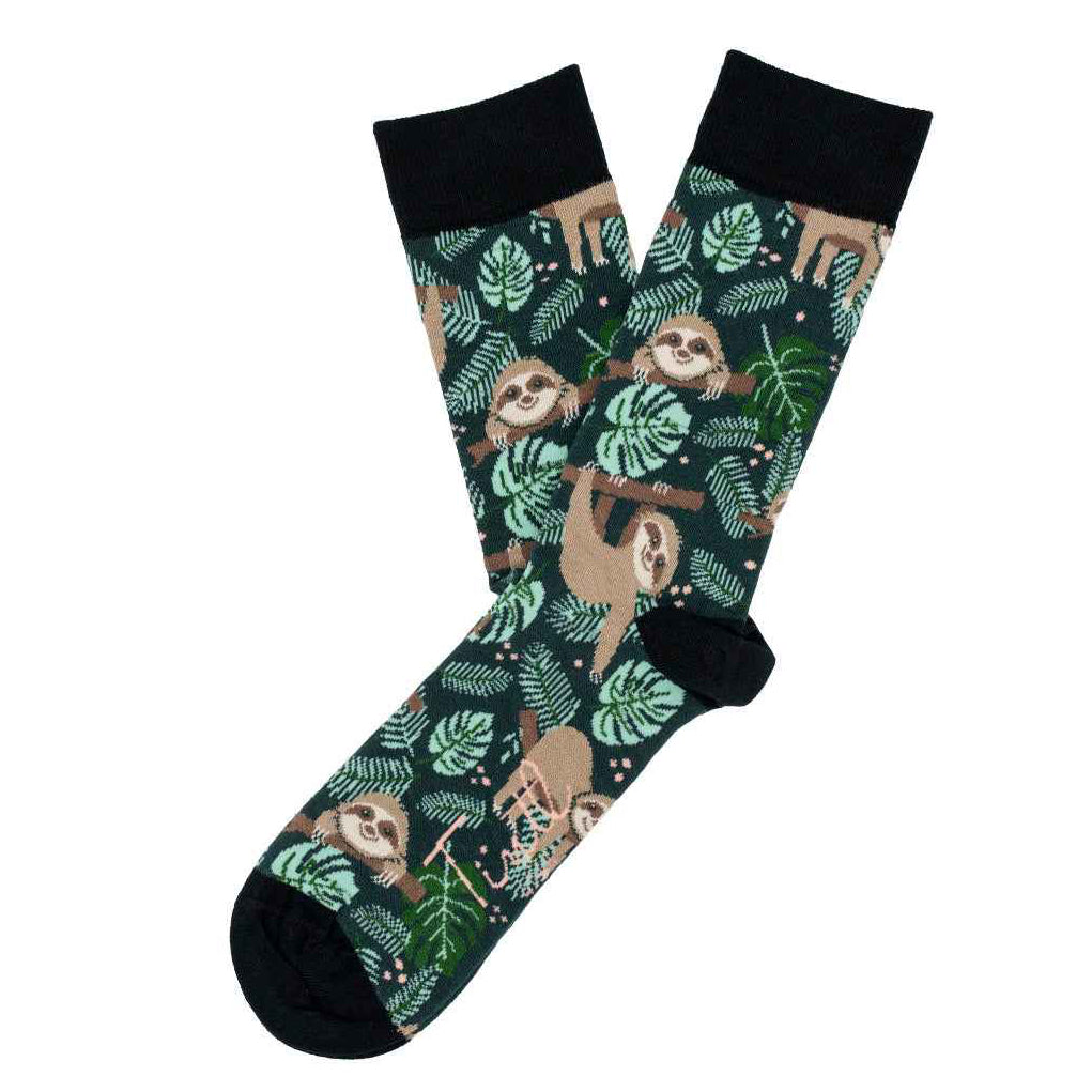Sokken Sloth donkergroen maat 36-40