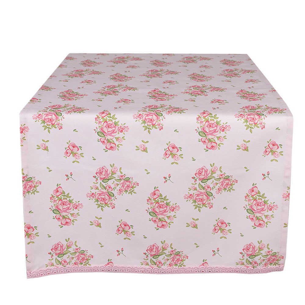 Tafelloper Rozen roze 140x50cm