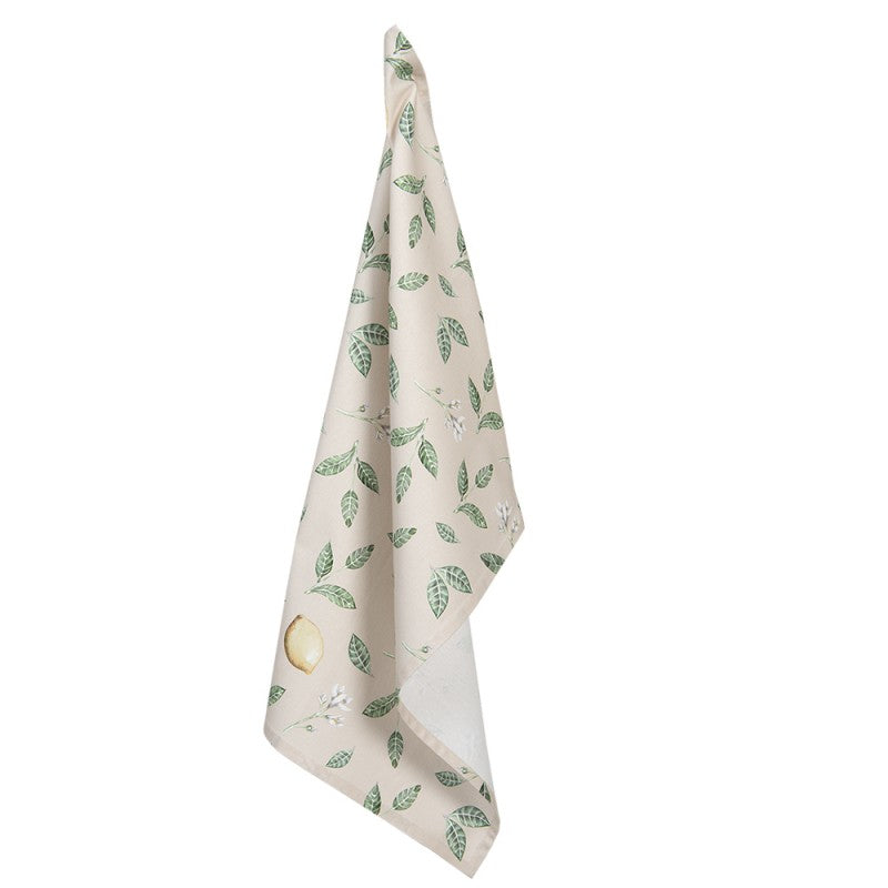 Theedoek Citroen geheel Katoen beige-geel recht 70x50cm