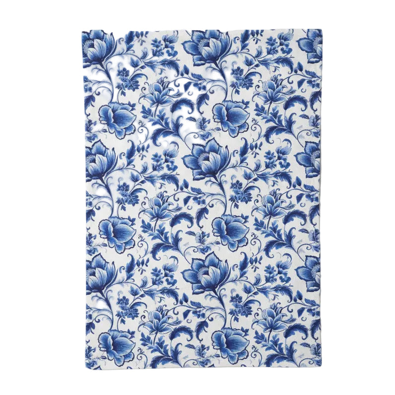 Theedoek Delft Blue Florals wit blauw 70x50cm