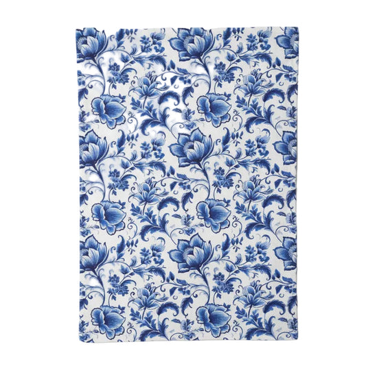 Theedoek Delft Blue Florals wit blauw 70x50cm