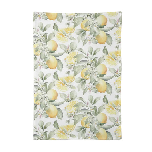 Theedoek Limoni wit geel groen 70x50cm