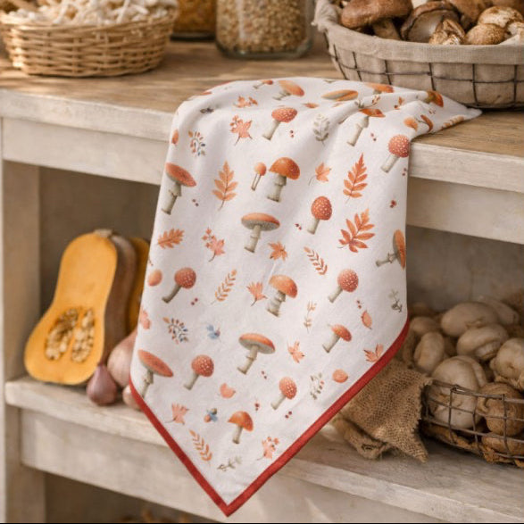 Theedoek Herfst beige 70x50cm sfeer