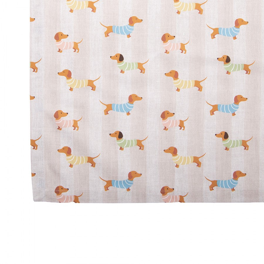 Theedoek Hondjes beige 70x50cm detail