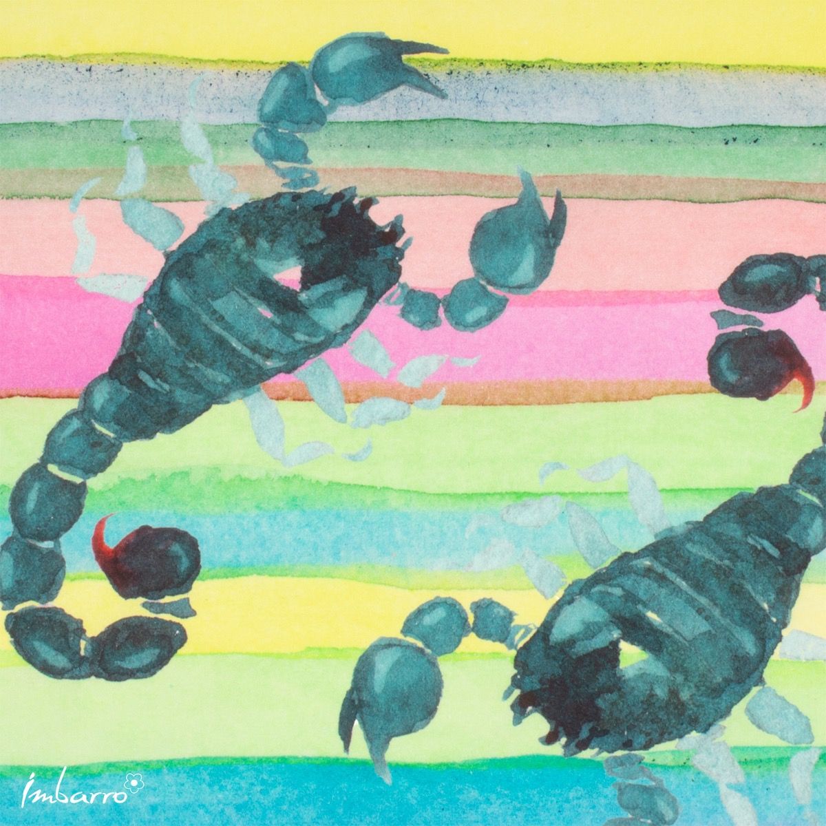 Theedoeken set-van-2 Scorpio 70x70cm detail