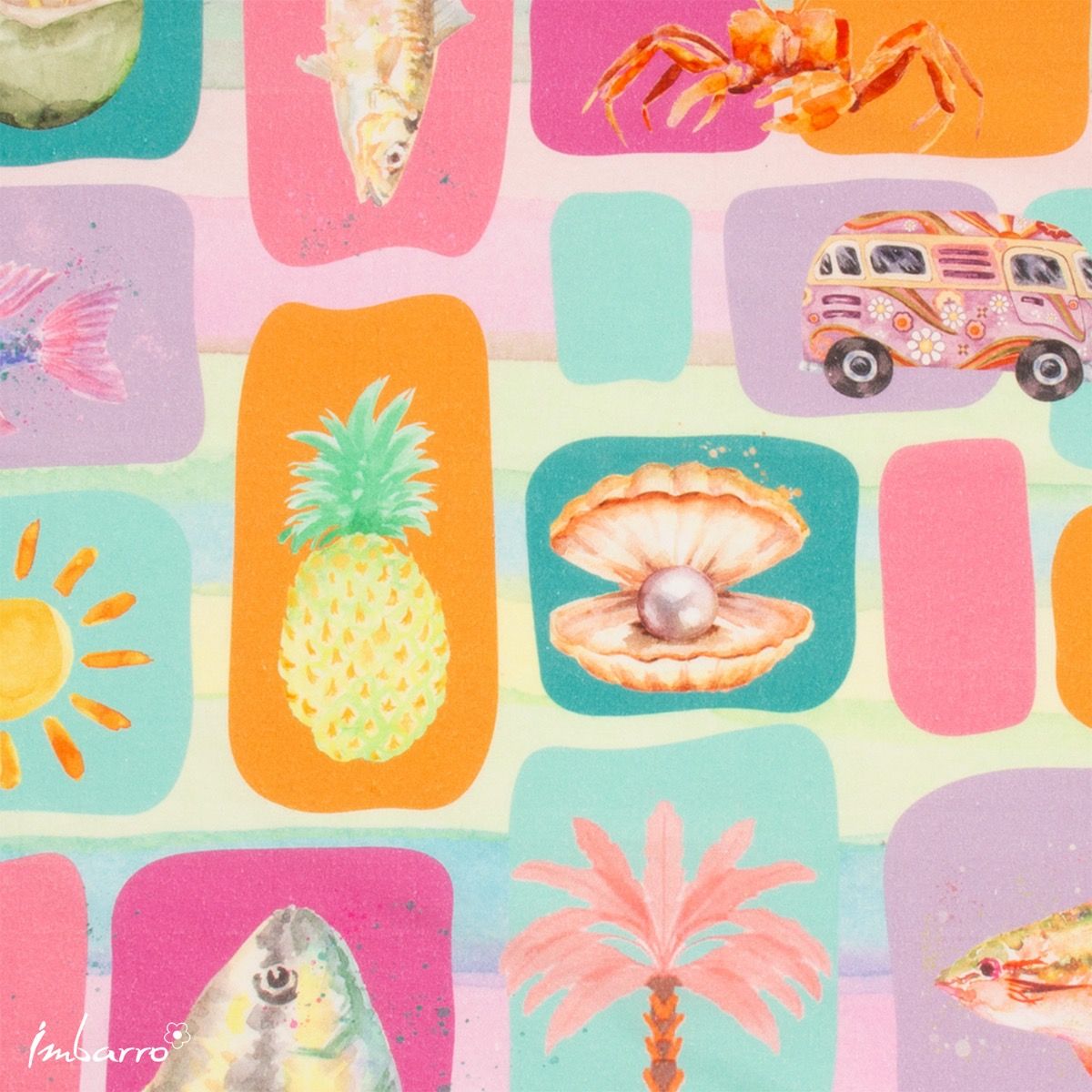 Theedoeken set-van-2 Summer Breeze 70x70cm detail
