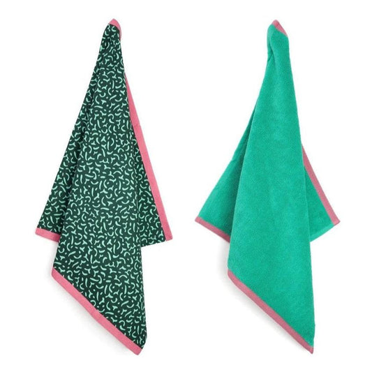 Keukendoek en handdoek set Vivid Green Green 65x65cm + 50x50cm