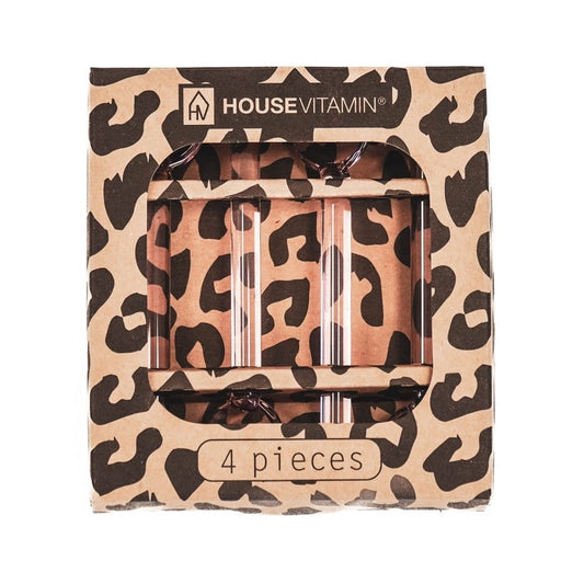 Theelepels set-van-4 Glas roze 3x2x11cm