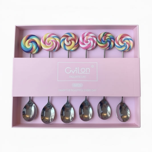 Theelepels set-van-6 Lolly RVS