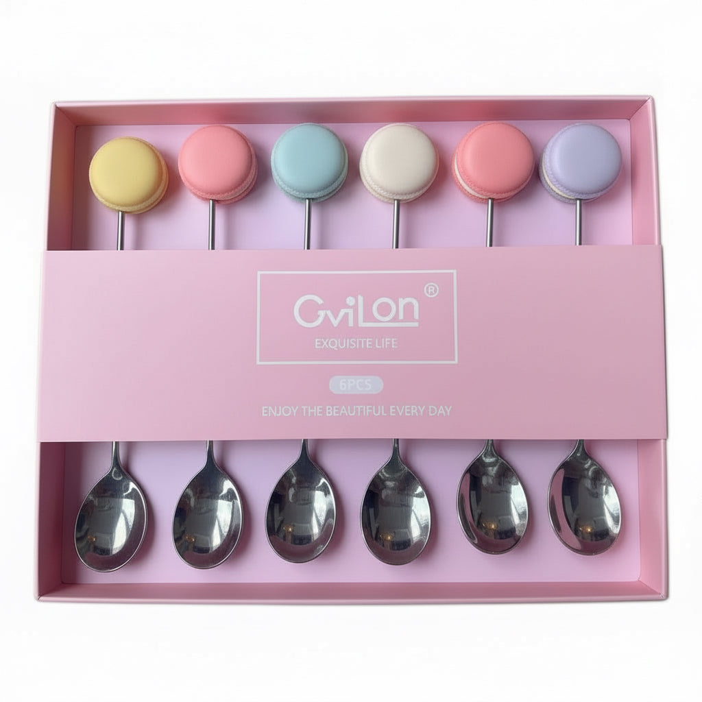 Theelepels set-van-6 Macaron RVS