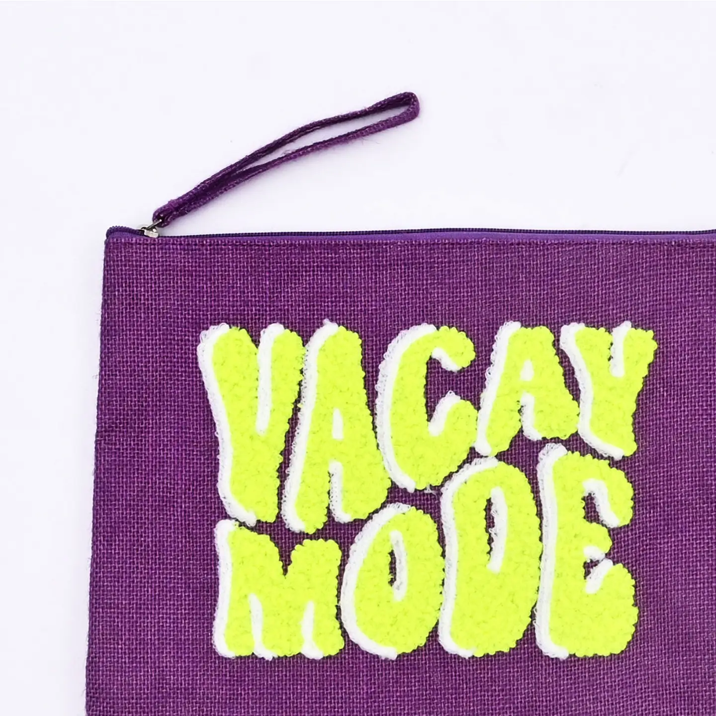 Toilettas Neon Vacay Mode paars 31x23x1cm detail