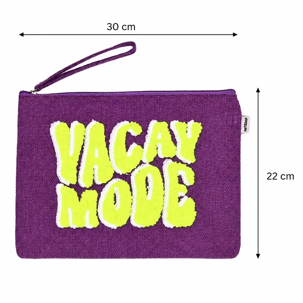 Toilettas Neon Vacay Mode paars 31x23x1cm maat