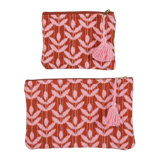Toilettas set-van-2 Fien roze rood 21x13cm