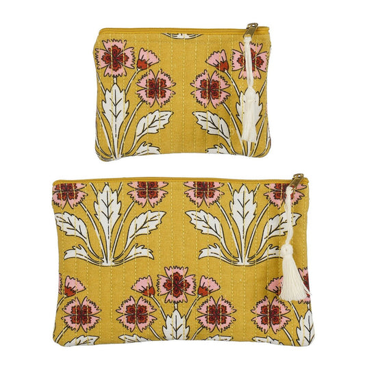 Toilettas set-van-2 Helene oker 21x13cm