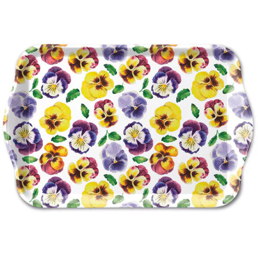 Tray Lots of pansies 13x21cm