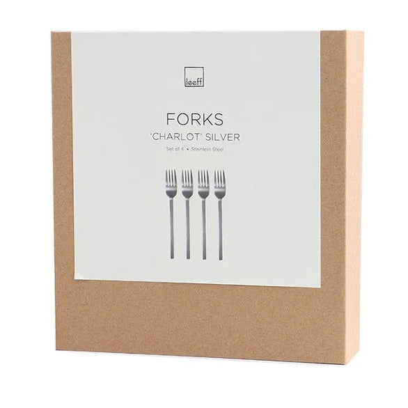Vorkjes Charlot set-van-4 RVS zilver