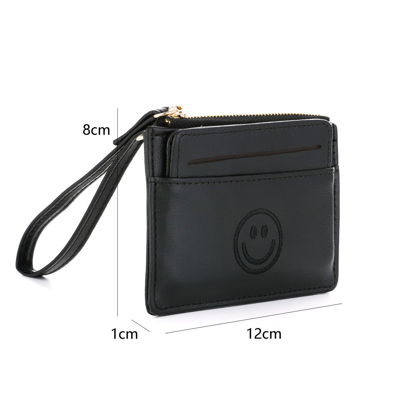 Portemonnee Happy Face black 12x9cm